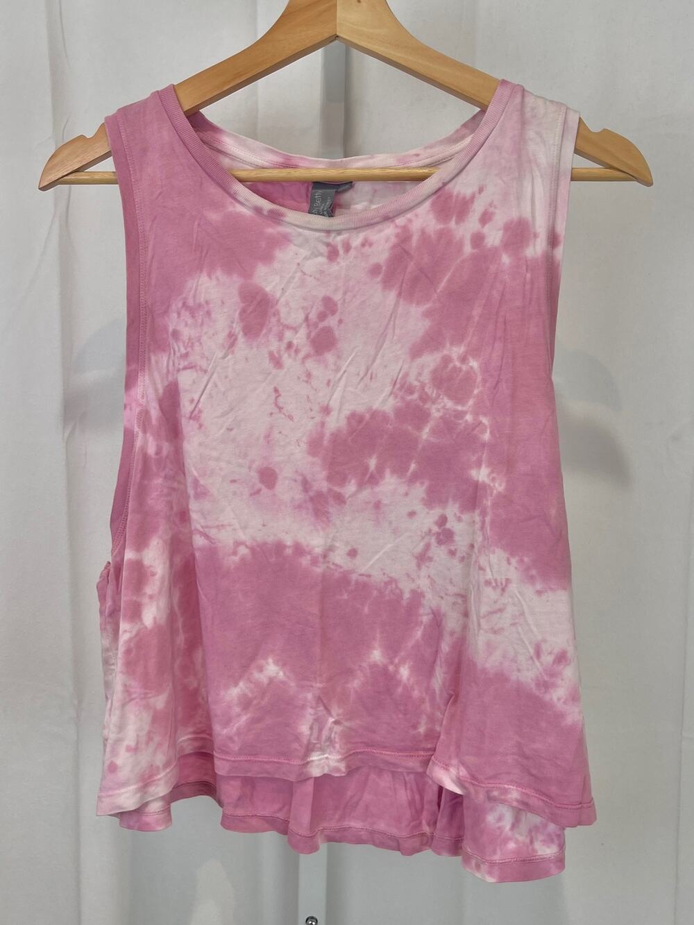 SWEATY BETTY Tie Dye Muscle Tank Top Sleeveless Boxy Pink Size M